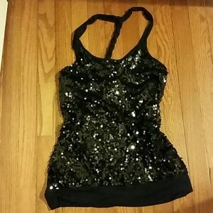 Express Y2K Sequin Racerback Top